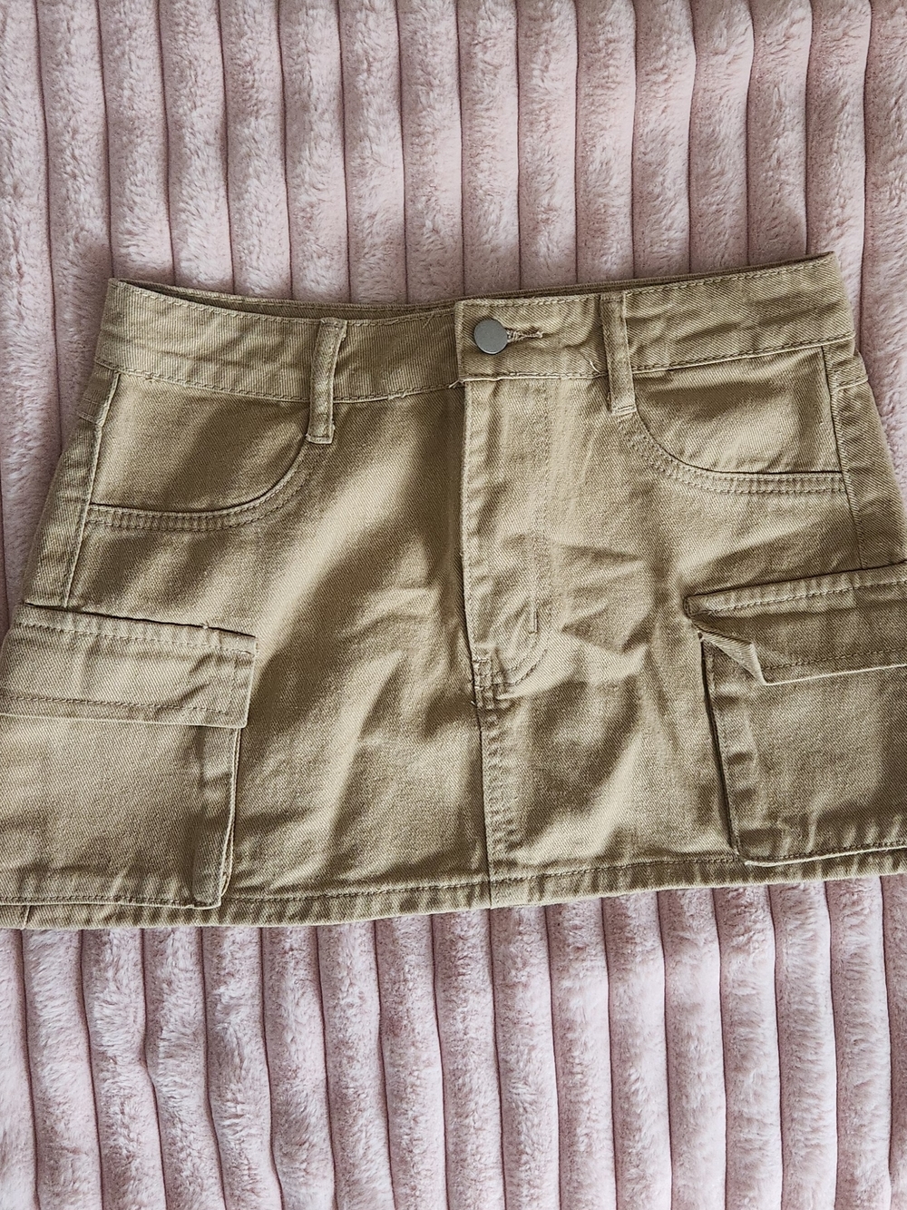 Khaki Cargo Mini Skirt